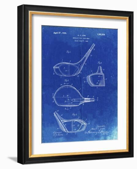 PP9 Faded Blueprint-Borders Cole-Framed Giclee Print