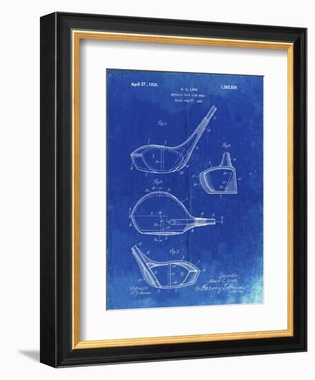 PP9 Faded Blueprint-Borders Cole-Framed Giclee Print