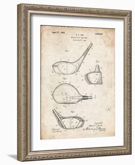 PP9 Vintage Parchment-Borders Cole-Framed Giclee Print