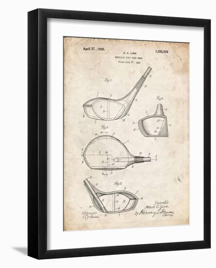 PP9 Vintage Parchment-Borders Cole-Framed Giclee Print