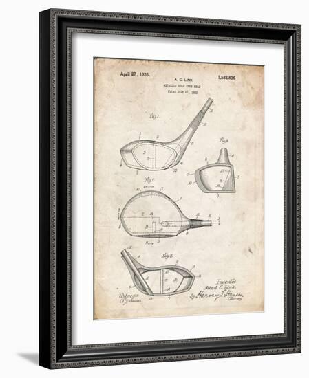 PP9 Vintage Parchment-Borders Cole-Framed Giclee Print