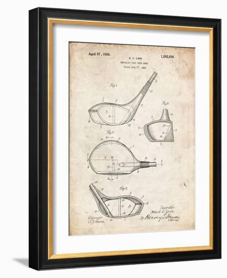 PP9 Vintage Parchment-Borders Cole-Framed Giclee Print