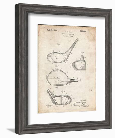 PP9 Vintage Parchment-Borders Cole-Framed Giclee Print