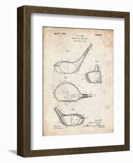 PP9 Vintage Parchment-Borders Cole-Framed Giclee Print