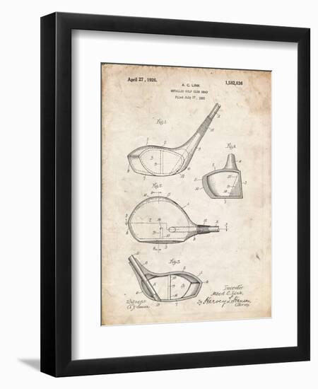 PP9 Vintage Parchment-Borders Cole-Framed Giclee Print