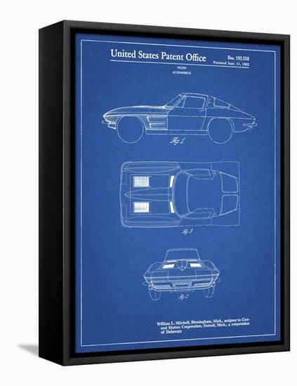PP90-Blueprint 1962 Corvette Stingray Patent Poster-Cole Borders-Framed Premier Image Canvas