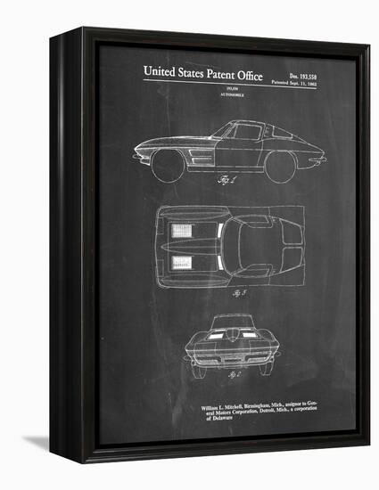 PP90-Chalkboard 1962 Corvette Stingray Patent Poster-Cole Borders-Framed Premier Image Canvas