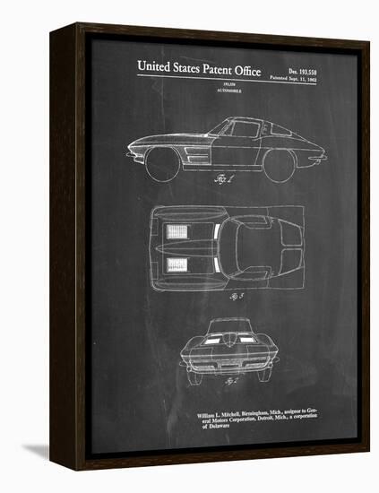 PP90-Chalkboard 1962 Corvette Stingray Patent Poster-Cole Borders-Framed Premier Image Canvas