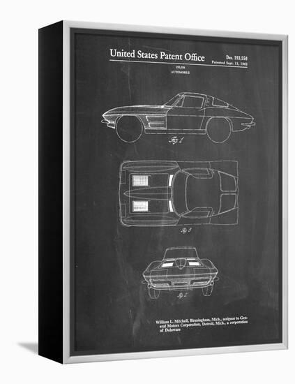 PP90-Chalkboard 1962 Corvette Stingray Patent Poster-Cole Borders-Framed Premier Image Canvas