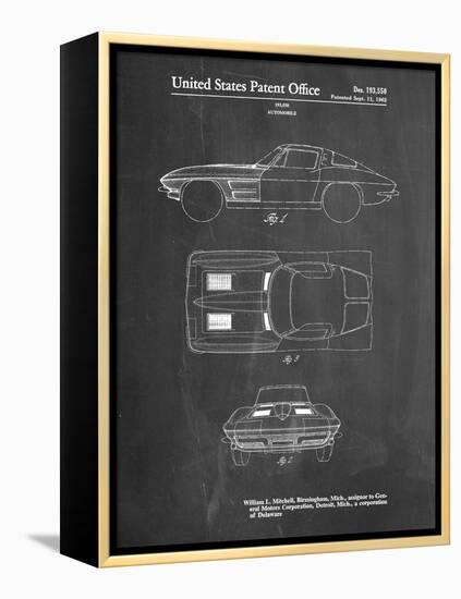 PP90-Chalkboard 1962 Corvette Stingray Patent Poster-Cole Borders-Framed Premier Image Canvas