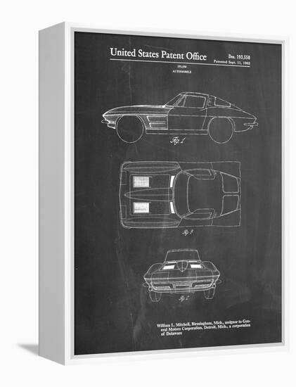 PP90-Chalkboard 1962 Corvette Stingray Patent Poster-Cole Borders-Framed Premier Image Canvas