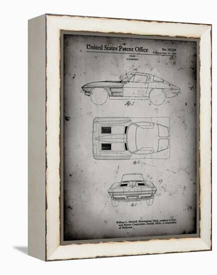 PP90-Faded Grey 1962 Corvette Stingray Patent Poster-Cole Borders-Framed Premier Image Canvas