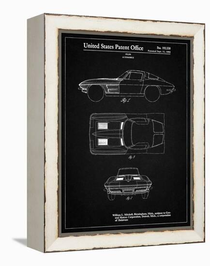 PP90-Vintage Black 1962 Corvette Stingray Patent Poster-Cole Borders-Framed Premier Image Canvas