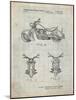 PP901-Antique Grid Parchment Kawasaki Motorcycle Patent Poster-Cole Borders-Mounted Giclee Print