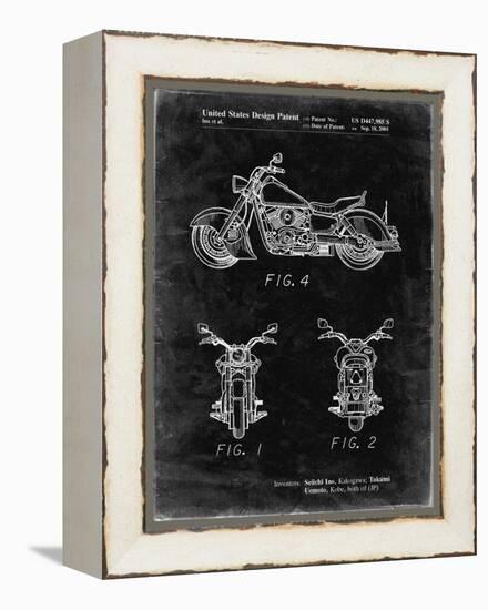 PP901-Black Grunge Kawasaki Motorcycle Patent Poster-Cole Borders-Framed Premier Image Canvas