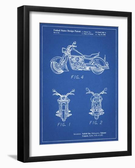 PP901-Blueprint Kawasaki Motorcycle Patent Poster-Cole Borders-Framed Giclee Print