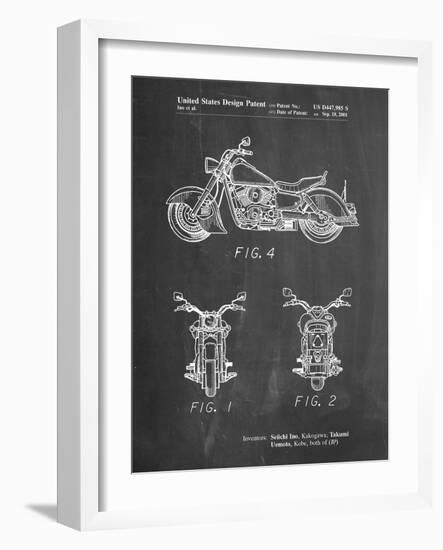 PP901-Chalkboard Kawasaki Motorcycle Patent Poster-Cole Borders-Framed Giclee Print