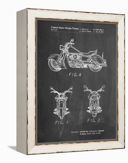 PP901-Chalkboard Kawasaki Motorcycle Patent Poster-Cole Borders-Framed Premier Image Canvas