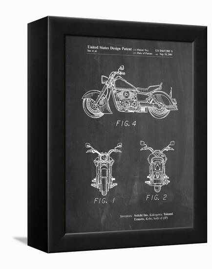 PP901-Chalkboard Kawasaki Motorcycle Patent Poster-Cole Borders-Framed Premier Image Canvas