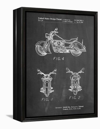 PP901-Chalkboard Kawasaki Motorcycle Patent Poster-Cole Borders-Framed Premier Image Canvas