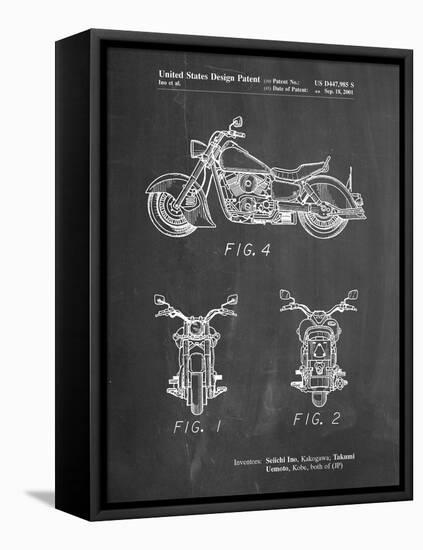 PP901-Chalkboard Kawasaki Motorcycle Patent Poster-Cole Borders-Framed Premier Image Canvas