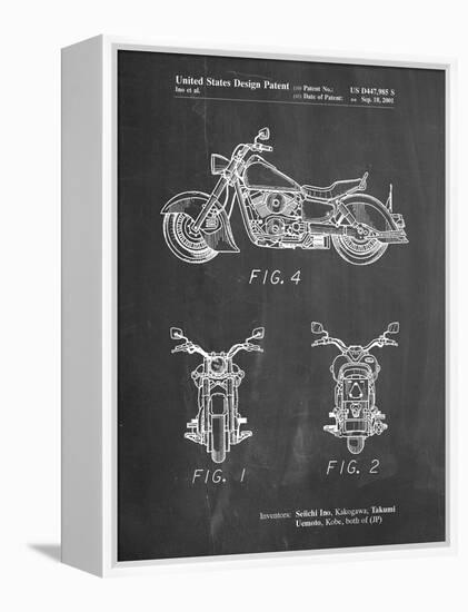 PP901-Chalkboard Kawasaki Motorcycle Patent Poster-Cole Borders-Framed Premier Image Canvas