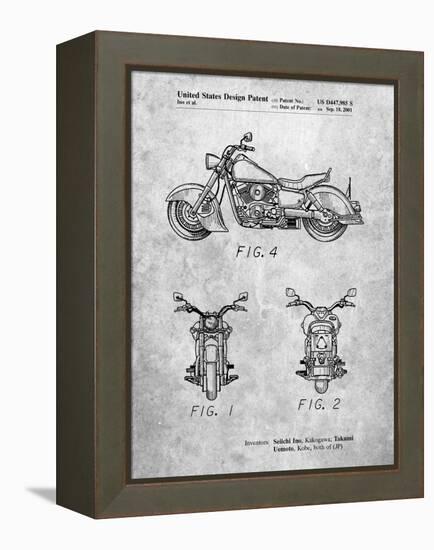 PP901-Slate Kawasaki Motorcycle Patent Poster-Cole Borders-Framed Premier Image Canvas