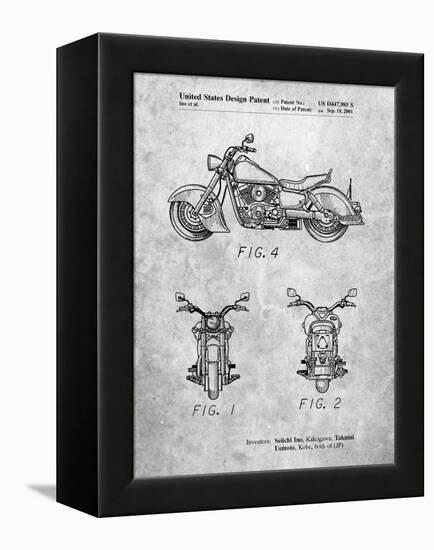 PP901-Slate Kawasaki Motorcycle Patent Poster-Cole Borders-Framed Premier Image Canvas