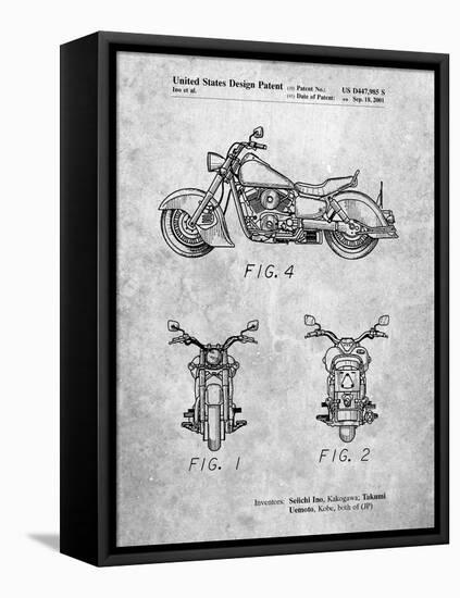 PP901-Slate Kawasaki Motorcycle Patent Poster-Cole Borders-Framed Premier Image Canvas