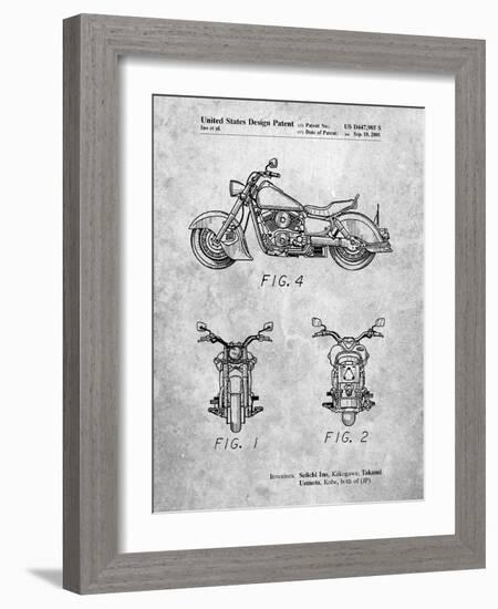 PP901-Slate Kawasaki Motorcycle Patent Poster-Cole Borders-Framed Giclee Print