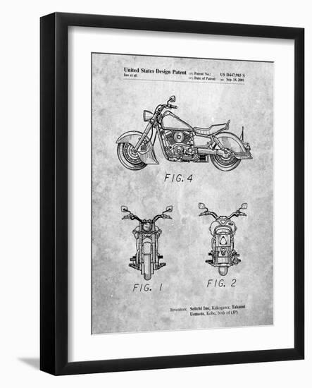 PP901-Slate Kawasaki Motorcycle Patent Poster-Cole Borders-Framed Giclee Print