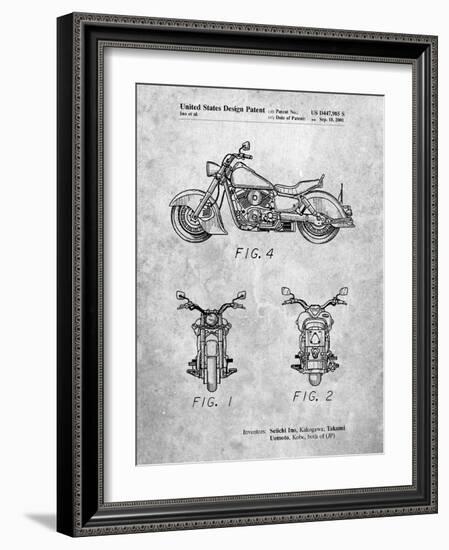 PP901-Slate Kawasaki Motorcycle Patent Poster-Cole Borders-Framed Giclee Print