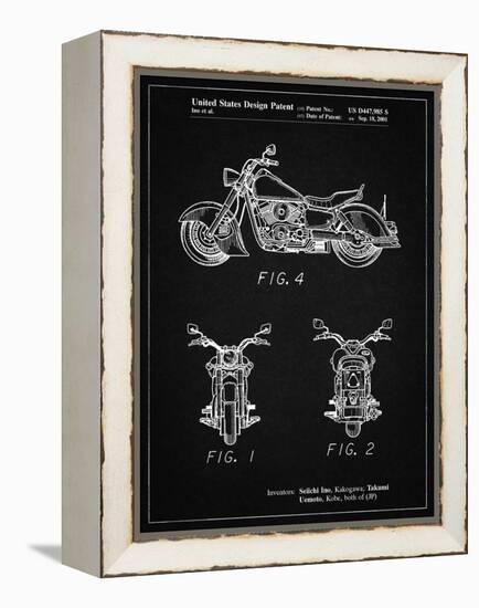 PP901-Vintage Black Kawasaki Motorcycle Patent Poster-Cole Borders-Framed Premier Image Canvas