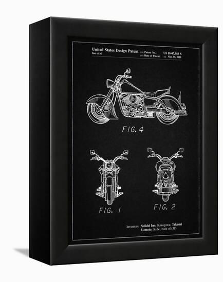 PP901-Vintage Black Kawasaki Motorcycle Patent Poster-Cole Borders-Framed Premier Image Canvas