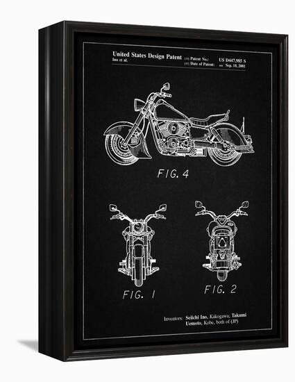 PP901-Vintage Black Kawasaki Motorcycle Patent Poster-Cole Borders-Framed Premier Image Canvas