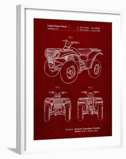 PP902-Burgundy Kawasaki Prairie Patent Poster-Cole Borders-Framed Giclee Print