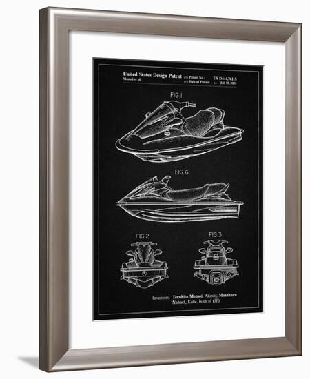 PP903-Vintage Black Kawasaki Water Scooter Patent-Cole Borders-Framed Giclee Print