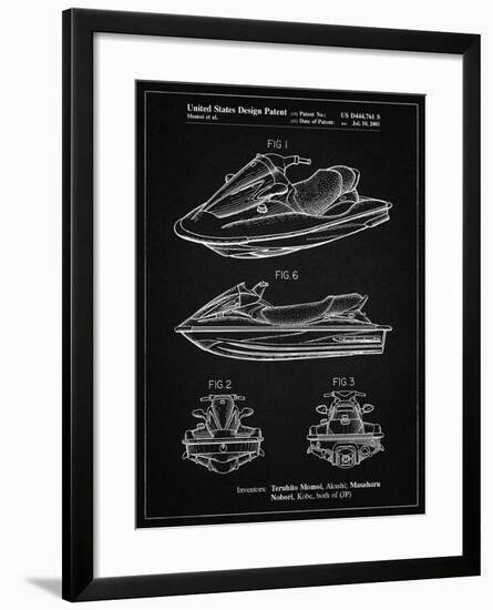 PP903-Vintage Black Kawasaki Water Scooter Patent-Cole Borders-Framed Giclee Print