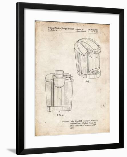 PP905-Vintage Parchment Keurig Coffee Brewer Patent Poster-Cole Borders-Framed Giclee Print