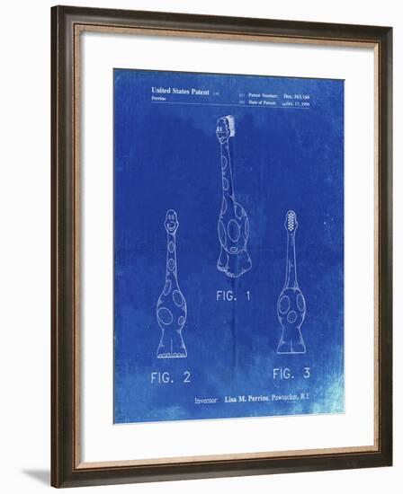 PP910-Faded Blueprint Kids Toothbrush Poster-Cole Borders-Framed Giclee Print