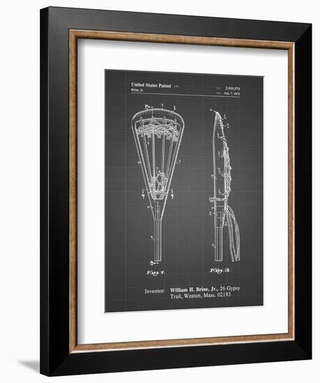 PP915-Black Grid Lacrosse Stick 1936 Patent Poster-Cole Borders-Framed Giclee Print