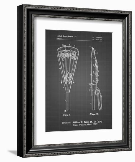 PP915-Black Grid Lacrosse Stick 1936 Patent Poster-Cole Borders-Framed Giclee Print