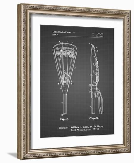 PP915-Black Grid Lacrosse Stick 1936 Patent Poster-Cole Borders-Framed Giclee Print