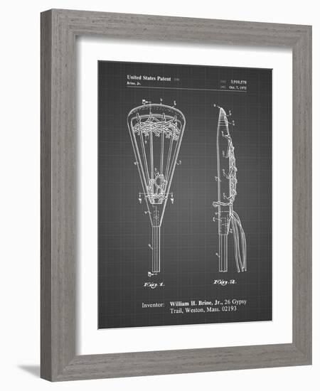 PP915-Black Grid Lacrosse Stick 1936 Patent Poster-Cole Borders-Framed Giclee Print