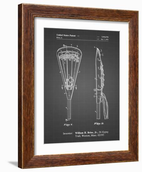 PP915-Black Grid Lacrosse Stick 1936 Patent Poster-Cole Borders-Framed Giclee Print