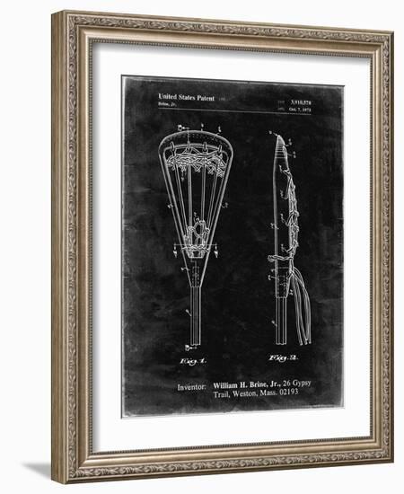 PP915-Black Grunge Lacrosse Stick 1936 Patent Poster-Cole Borders-Framed Giclee Print