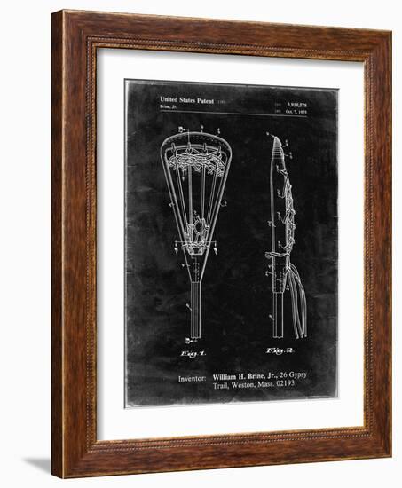 PP915-Black Grunge Lacrosse Stick 1936 Patent Poster-Cole Borders-Framed Giclee Print