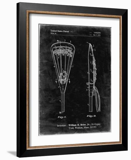 PP915-Black Grunge Lacrosse Stick 1936 Patent Poster-Cole Borders-Framed Giclee Print