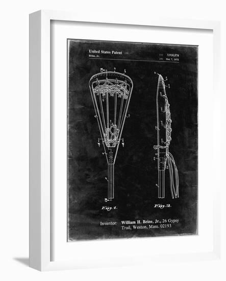 PP915-Black Grunge Lacrosse Stick 1936 Patent Poster-Cole Borders-Framed Giclee Print