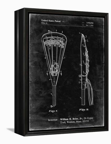 PP915-Black Grunge Lacrosse Stick 1936 Patent Poster-Cole Borders-Framed Premier Image Canvas